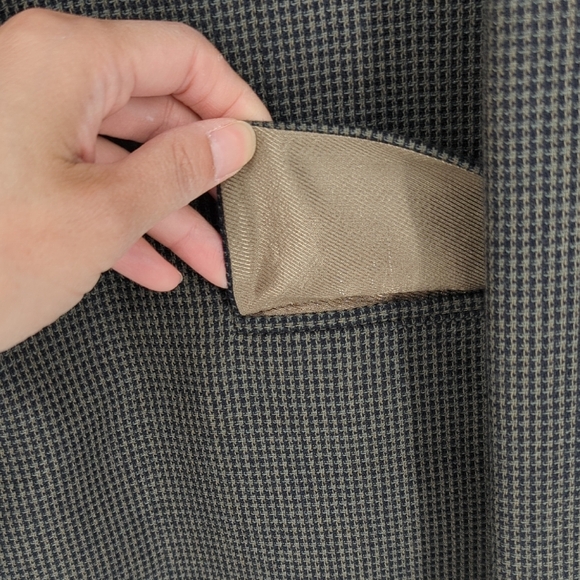 19921 Oscar de la Renta Wool Houndstooth Blazer Brown size 44R preppy academia - Picture 6 of 9